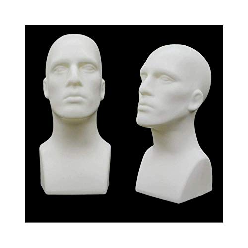 Plastic Male Head Mannequin White