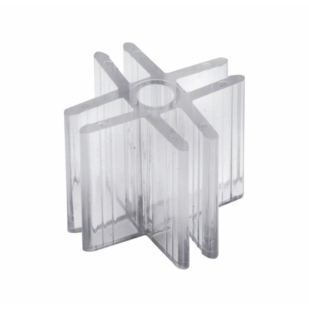 4 - Way Glass Shelf Connector Lexan - Las Vegas Mannequins