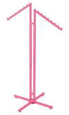 Hot Pink 2-Way Clothing Rack with Slant Arms - Las Vegas Mannequins