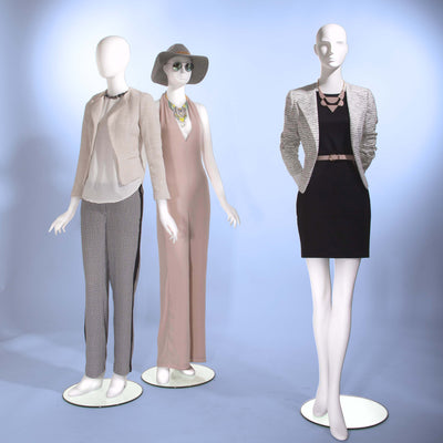 Female - Oval head facing straight, arms at side, right leg slightly bent - Las Vegas Mannequins