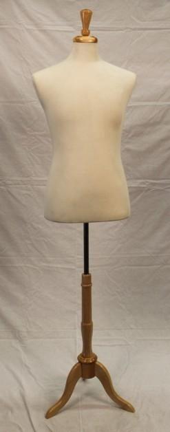  EDU1540221  Eddie's Female Dress Form - Cream Torso - Adjustable  H Wooden Base - Dressmaker Mannequin