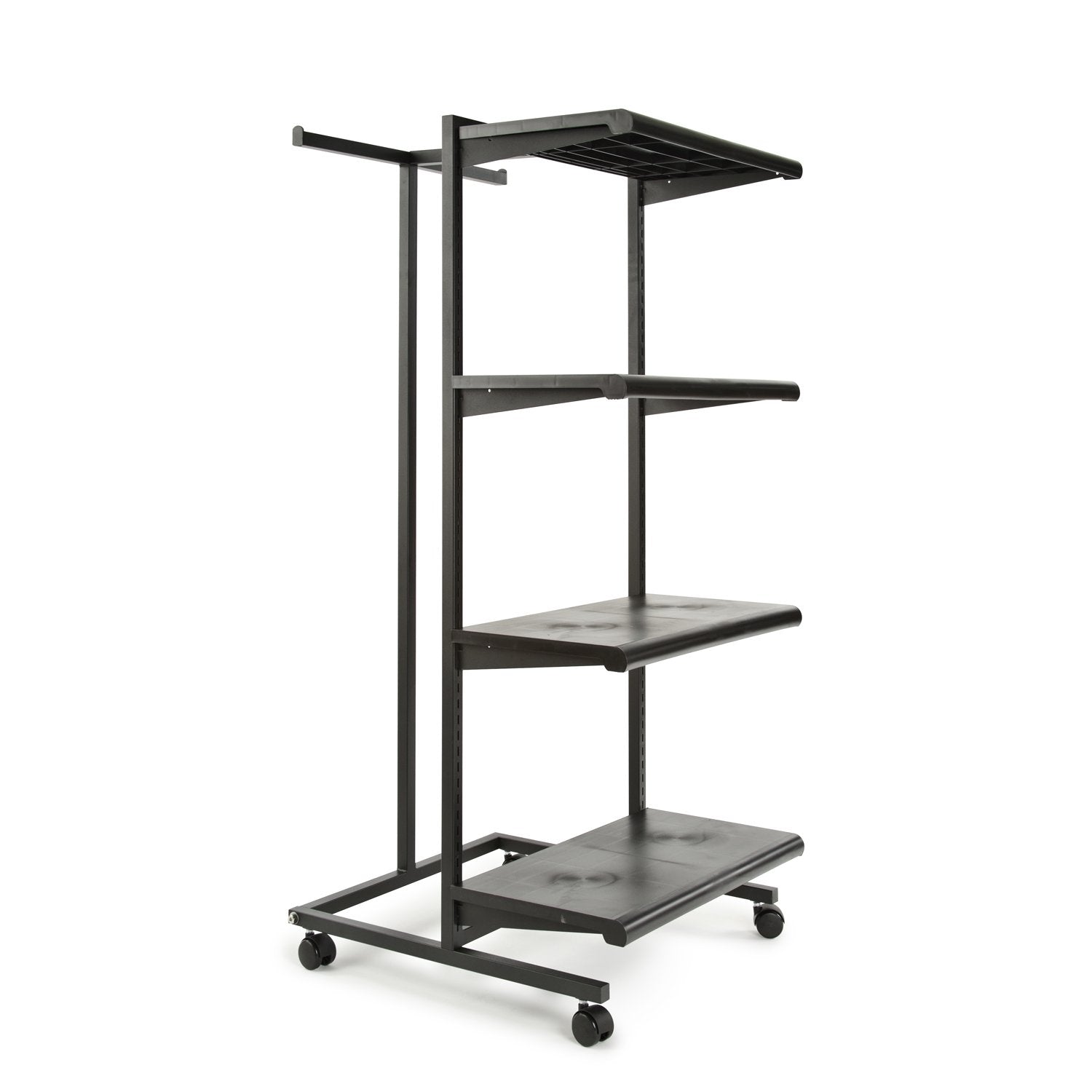 Frame w/ 4-24" Shelves and 1 T-Stand; 1" Square Tubing - Las Vegas Mannequins