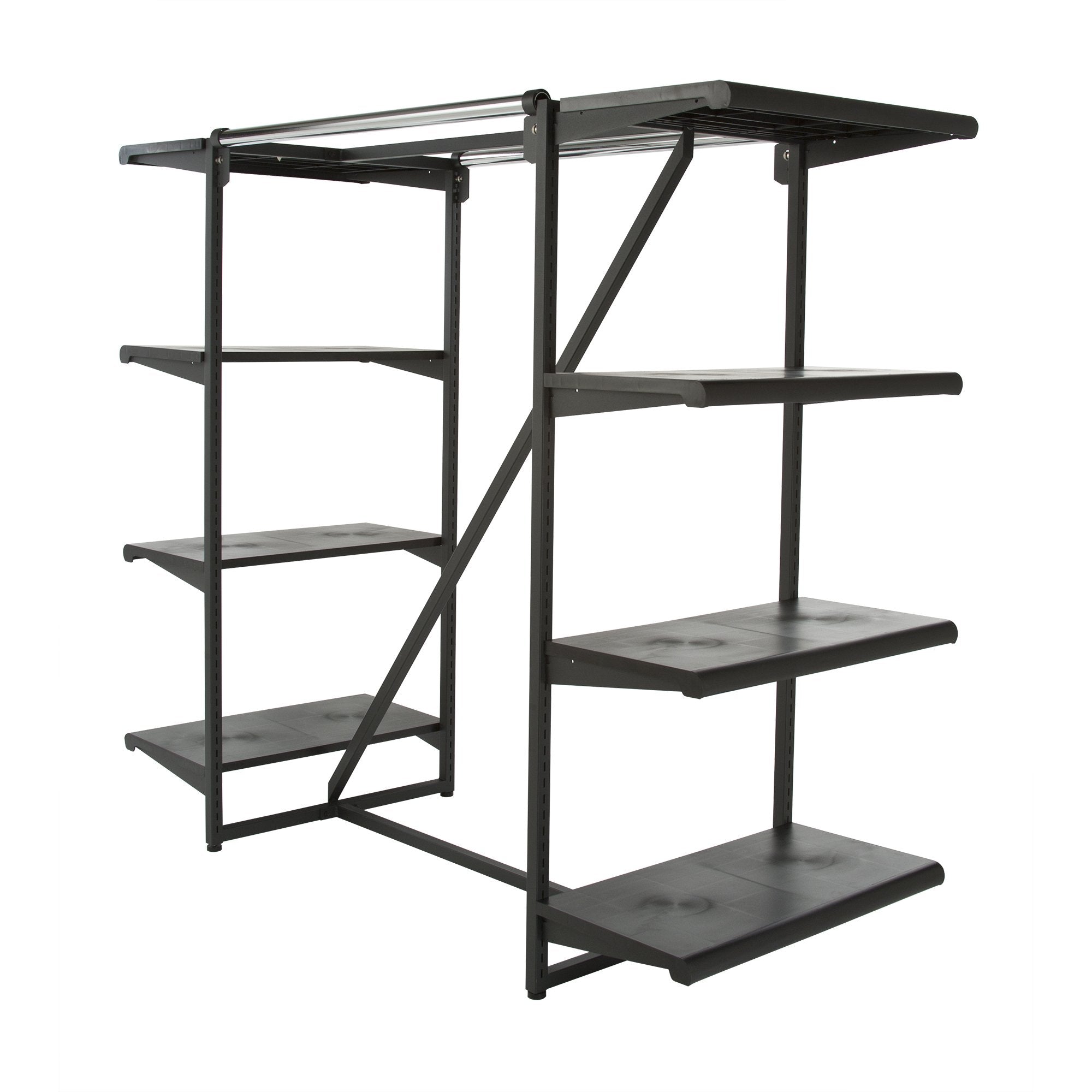 Double Hangrail Frame w/ 8-24" Shelves; 1" Square Tubing - Las Vegas Mannequins