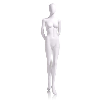 Female - Oval head facing straight, arms behind back, left leg slightly forward - Las Vegas Mannequins