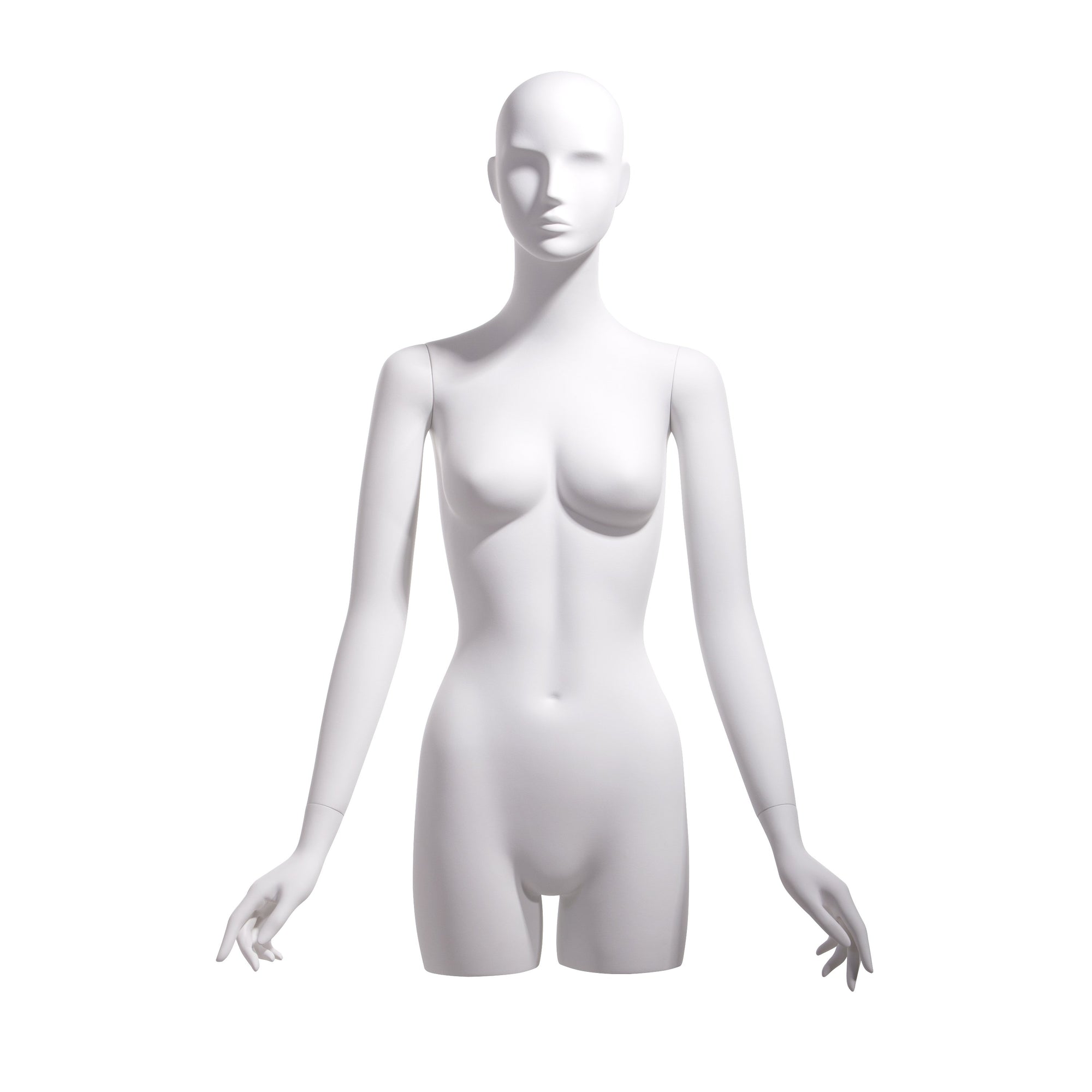 Female 3/4 form, abstract head, arms at side - Las Vegas Mannequins