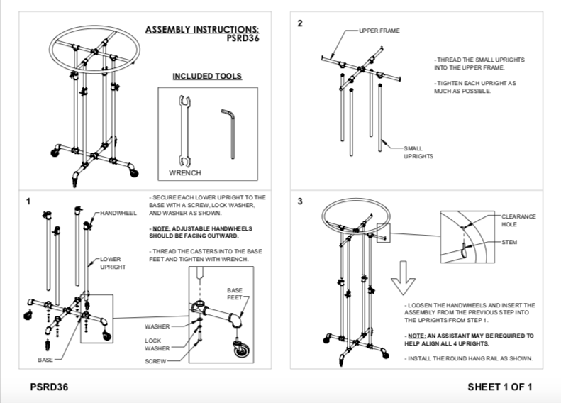 Pipeline 36" dia. Round Rack - Las Vegas Mannequins
