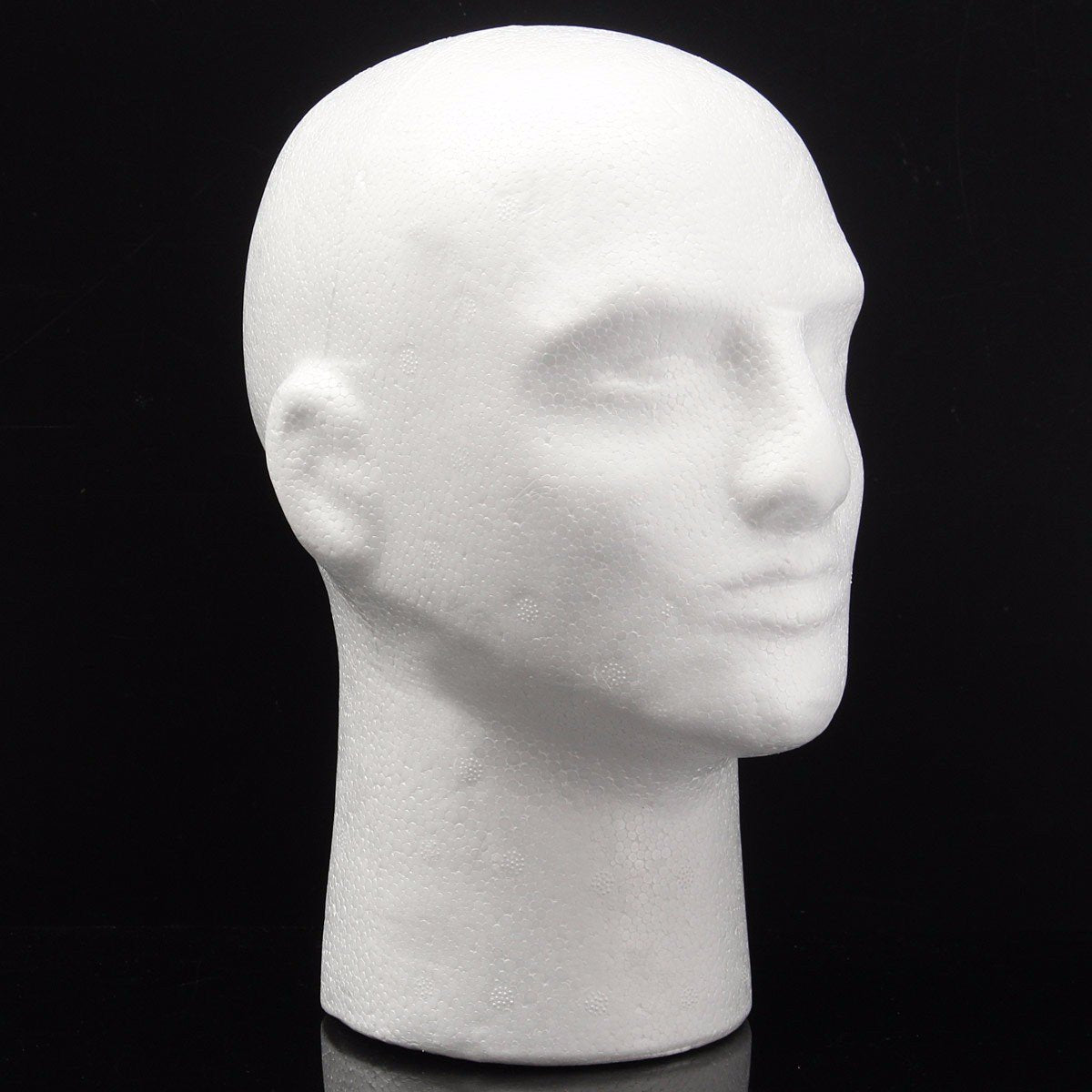 Plastic Male Head Mannequin White
